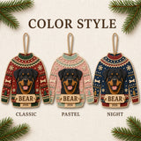 Personalized Ugly Sweater Pup Photo Wood Ornament - Custom Pet Keepsake - image 8