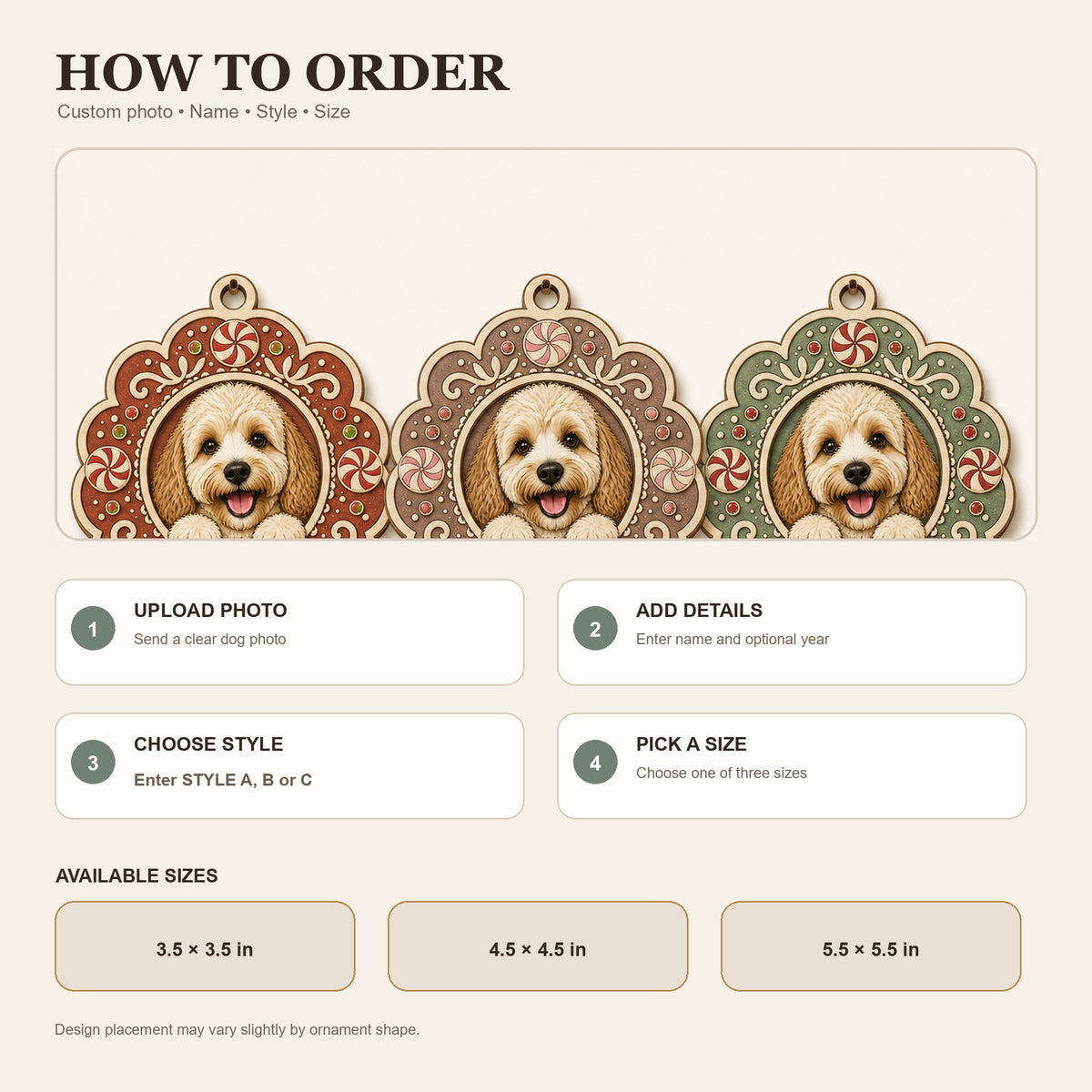 Personalized Gingerbread Cookie Pup Photo Wood Ornament - Custom Pet Keepsake - image 10
