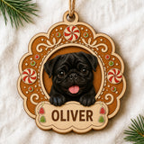 Personalized Gingerbread Cookie Pup Photo Wood Ornament - Custom Pet Keepsake - image 3