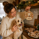 Personalized Gingerbread Cookie Pup Photo Wood Ornament - Custom Pet Keepsake - image 5