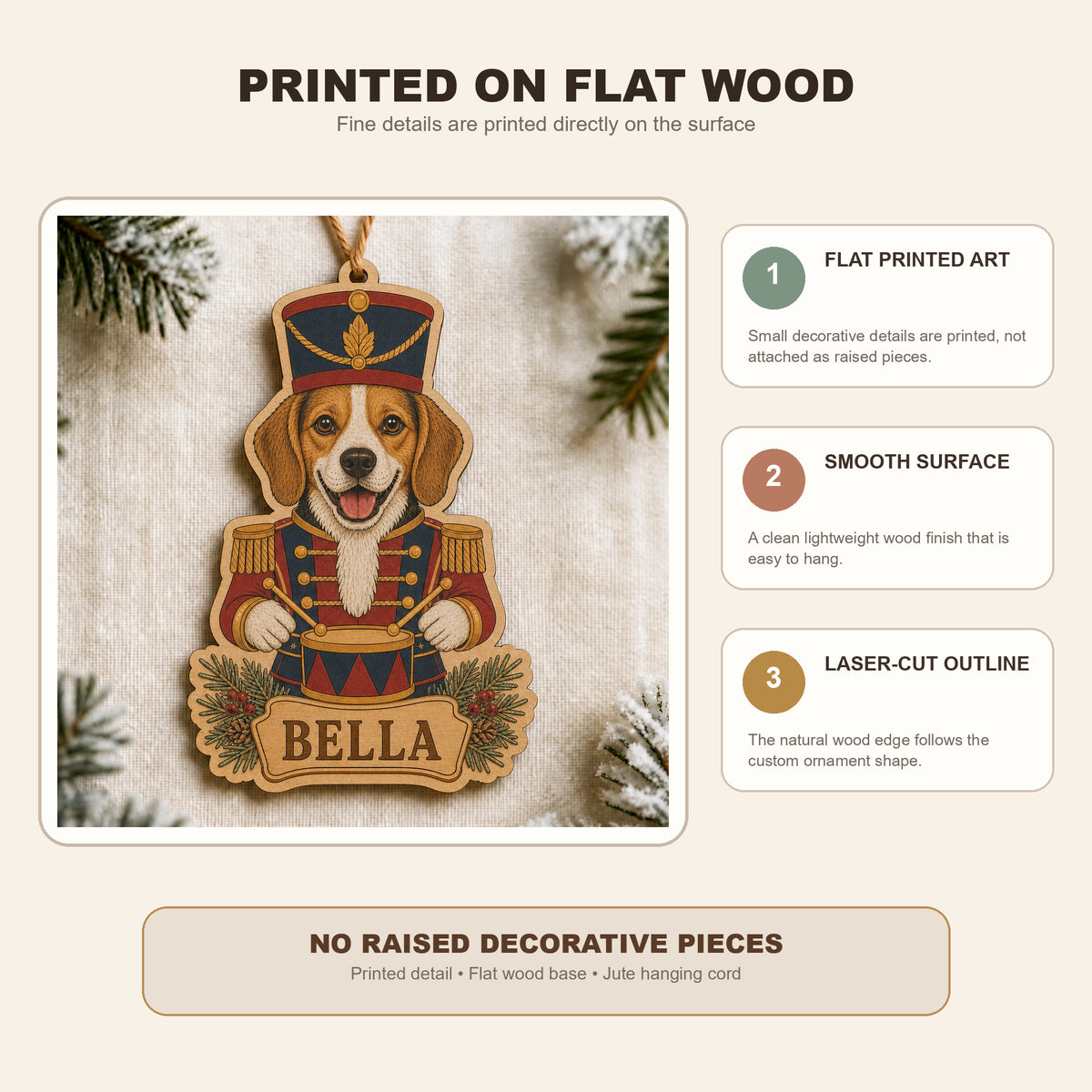 Personalized Nutcracker Pup Photo Wood Ornament - Custom Pet Keepsake - image 9