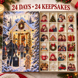 Personalized Family Christmas Traditions Advent Calendar with 24 Photo Ornaments