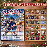 Personalized Ice Hockey Player Advent Calendar with 24 Photo Ornaments