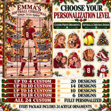 Personalized Softball Player Advent Calendar with 24 Photo Ornaments