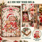 Personalized Baby's First Christmas Photo Advent Calendar with 24 Photo Ornaments