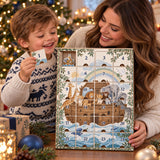 Personalized Baby Boy First Christmas Advent Calendar with 24 Photo Ornaments