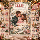 Personalized IVF Baby Worth The Wait Advent Calendar with 24 Photo Ornaments