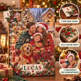 Personalized Adopted Baby First Christmas Advent Calendar with 24 Photo Ornaments