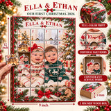Personalized Twins First Christmas Advent Calendar with 24 Photo Ornaments