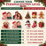 Personalized Triplets First Christmas Advent Calendar with 24 Photo Ornaments