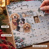 Personalized Our First Christmas Fur Family Advent Calendar with 24 Photo Ornaments