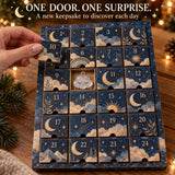 Personalized Boho Moon Stars Baby Christmas Advent Calendar with 24 Photo Ornaments