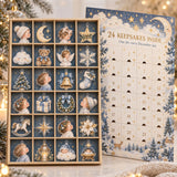 Personalized Boho Moon Stars Baby Christmas Advent Calendar with 24 Photo Ornaments