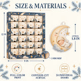 Personalized Boho Moon Stars Baby Christmas Advent Calendar with 24 Photo Ornaments