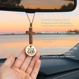 Wooden Cross Car Hanging Ornament – Christian Car Charm Gift | Final