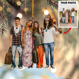 Customized Your Photo Ornament - Personalized Photo Mica Ornament - Christmas Gift For Family Member