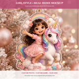 Personalized Chibi Unicorn Dream Photo Ornament - Custom Acrylic Christmas Keepsake - image 4