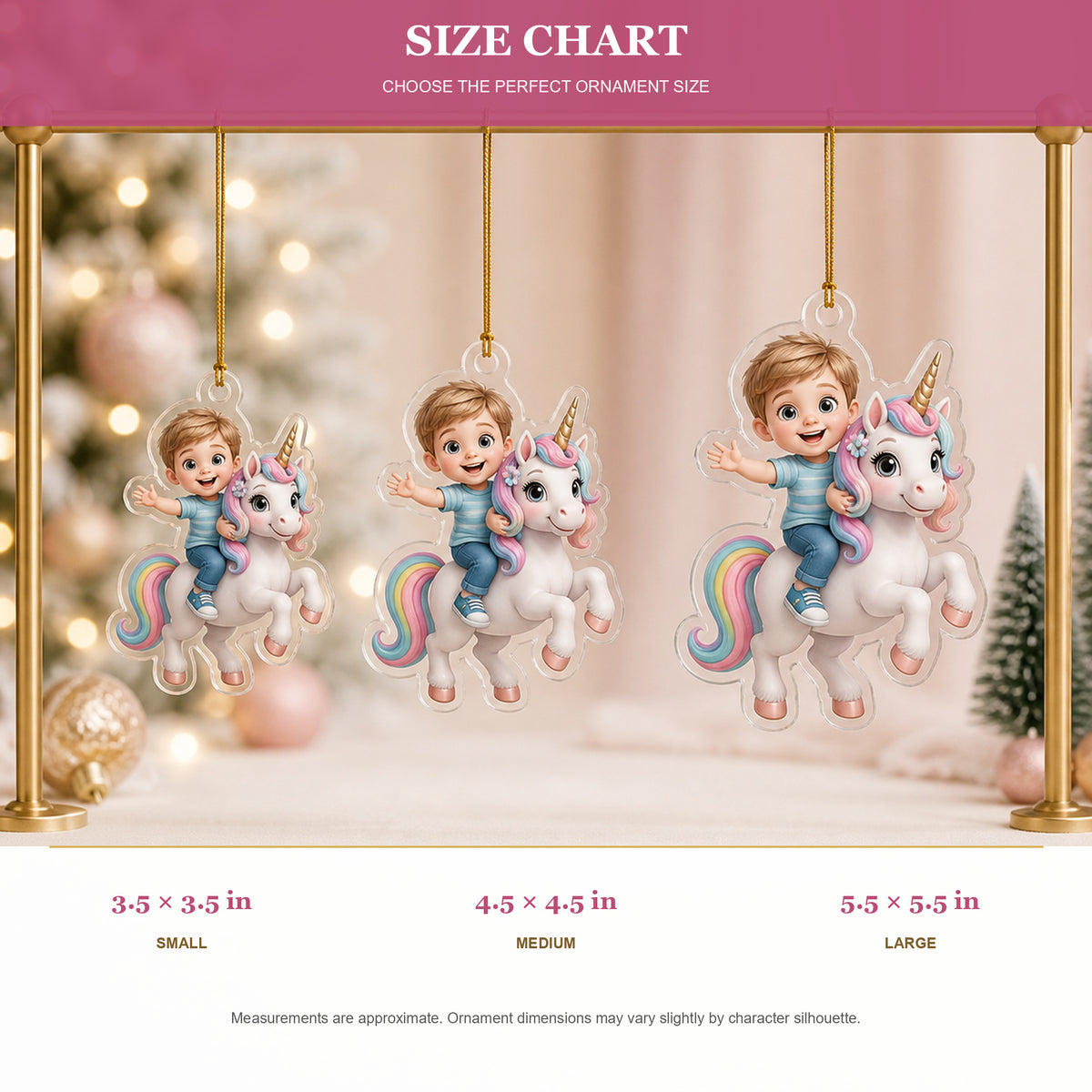 Personalized Chibi Unicorn Dream Photo Ornament - Custom Acrylic Christmas Keepsake - image 8