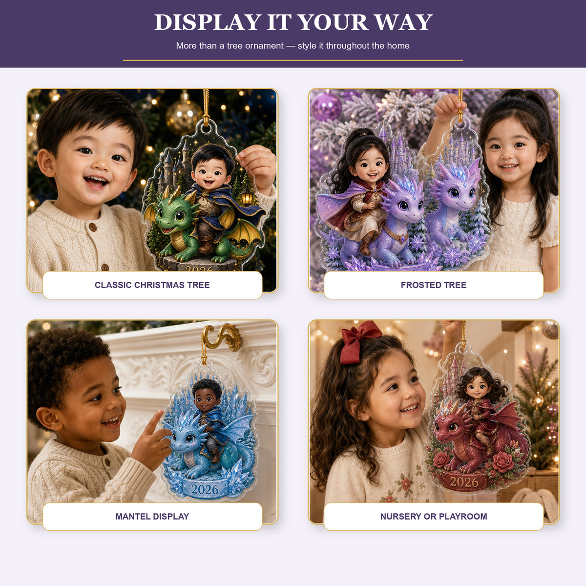 Personalized Chibi Dragon Rider Photo Ornament - Custom Acrylic Christmas Keepsake - image 5