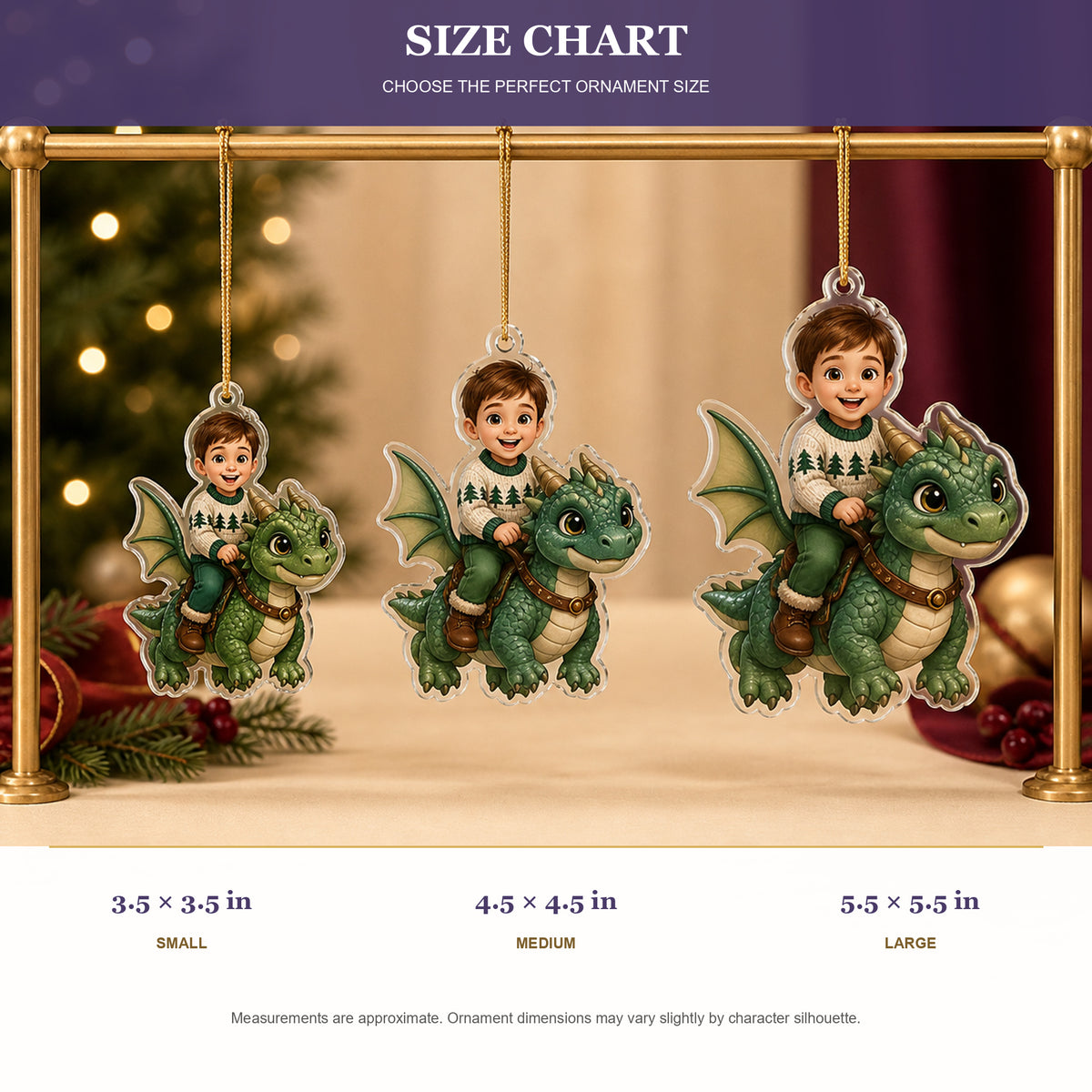 Personalized Chibi Dragon Rider Photo Ornament - Custom Acrylic Christmas Keepsake - image 8