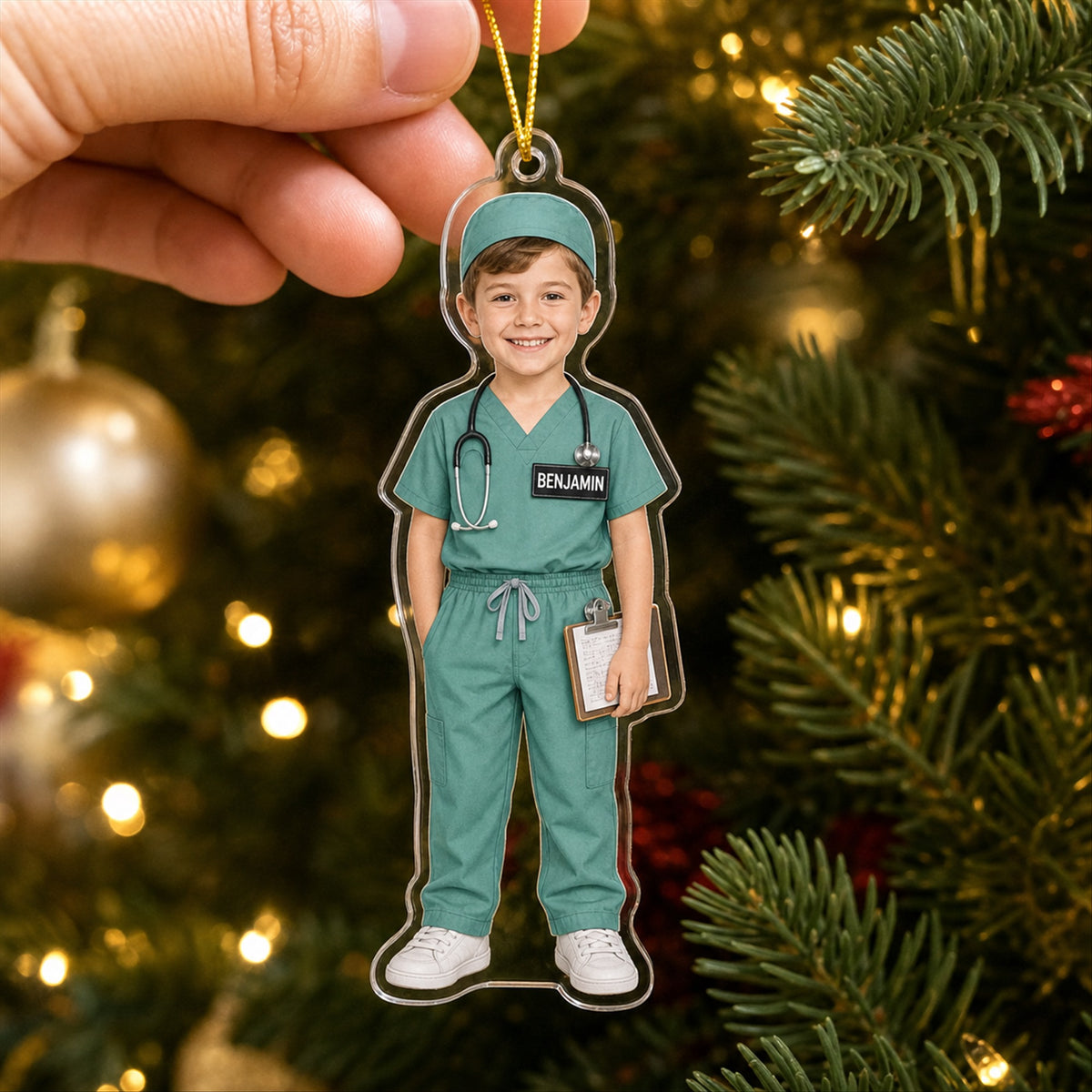 Personalized Kids Nurse Photo Ornament - Custom Acrylic Christmas Keepsake - image 4