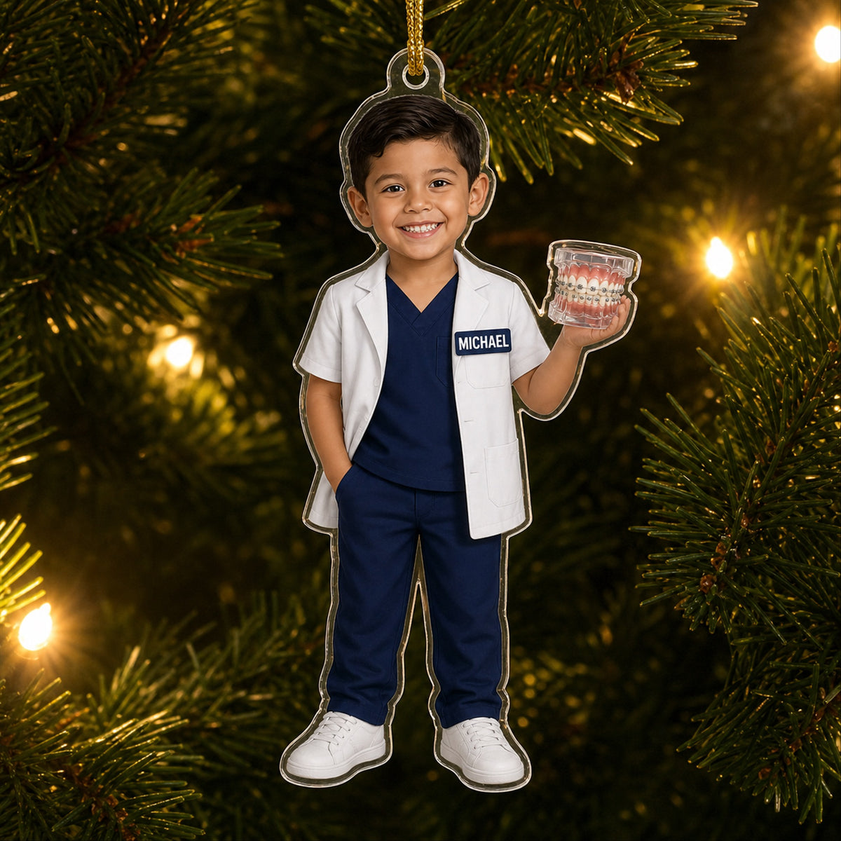Personalized Kids Dentist Photo Ornament - Custom Acrylic Christmas Keepsake - image 3
