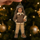 Personalized Kids Pilot Photo Ornament - Custom Acrylic Christmas Keepsake - image 4