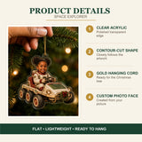 Personalized Kids Space Explorer Photo Ornament - Custom Acrylic Christmas Keepsake - image 5