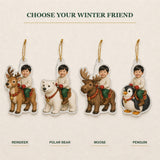 Personalized Kids Woodland Winter Photo Ornament - Custom Acrylic Christmas Keepsake - image 2