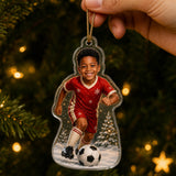 Personalized Kids Sports Star Photo Ornament - Custom Acrylic Christmas Keepsake - image 3