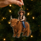 Personalized Kids Western Farm Photo Ornament - Custom Acrylic Christmas Keepsake - image 3