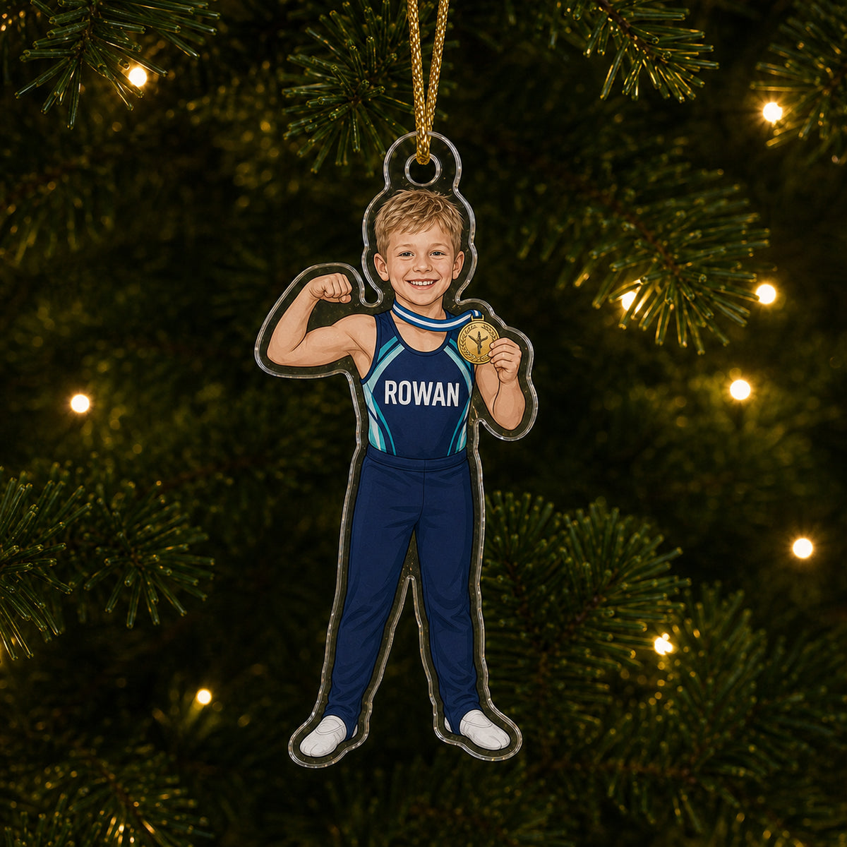 Personalized Kids Gymnastics and Cheer Photo Ornament - Custom Acrylic Christmas Keepsake - image 2