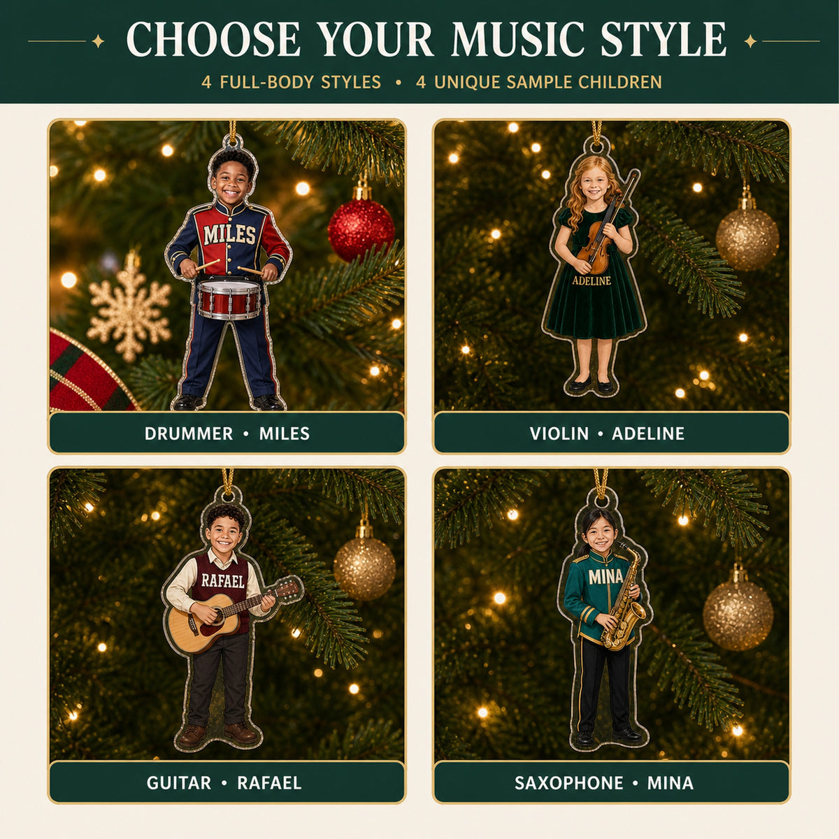 Personalized Kids Music Maker Photo Ornament - Custom Acrylic Christmas Keepsake - image 5