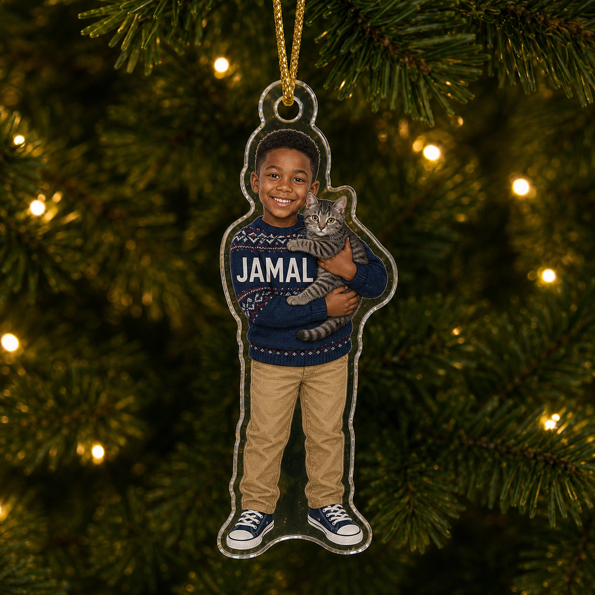 Personalized Kids and Pets Photo Ornament - Custom Acrylic Christmas Keepsake - image 2