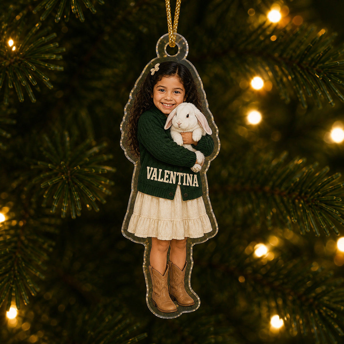 Personalized Kids and Pets Photo Ornament - Custom Acrylic Christmas Keepsake - image 3
