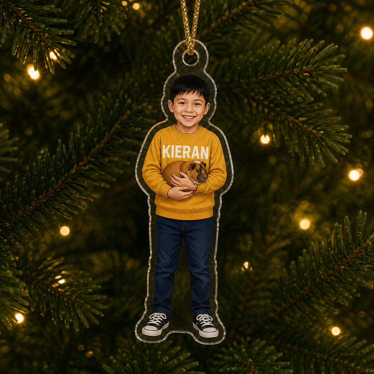 Personalized Kids and Pets Photo Ornament - Custom Acrylic Christmas Keepsake - image 4