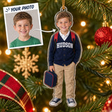 Personalized Kids First School Milestone Photo Ornament - Custom Acrylic Christmas Keepsake - image 1