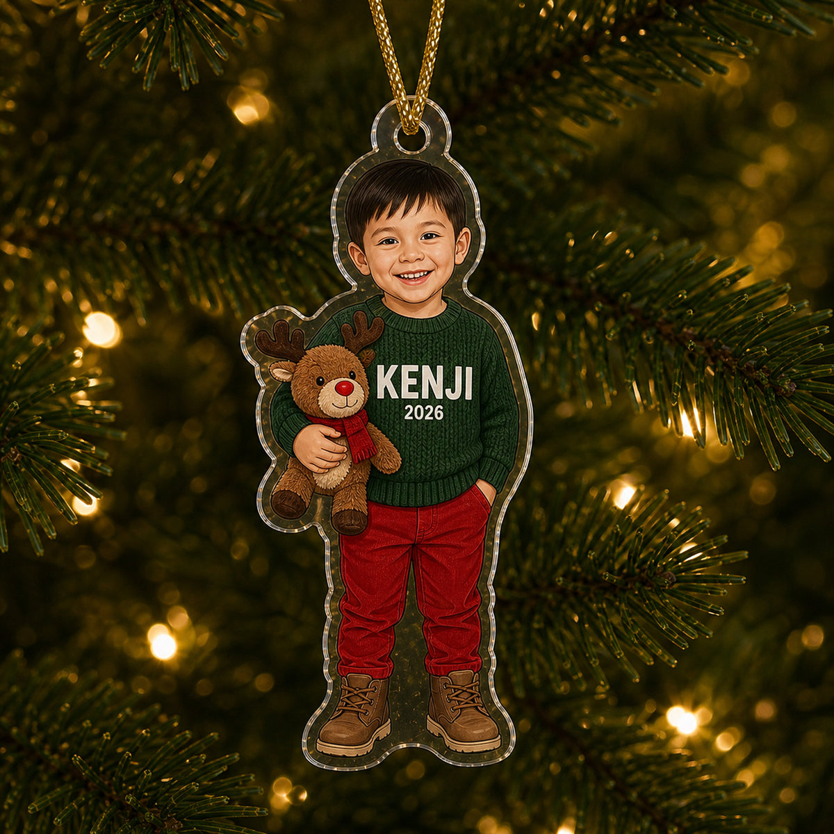 Personalized Kids First School Milestone Photo Ornament - Custom Acrylic Christmas Keepsake - image 4