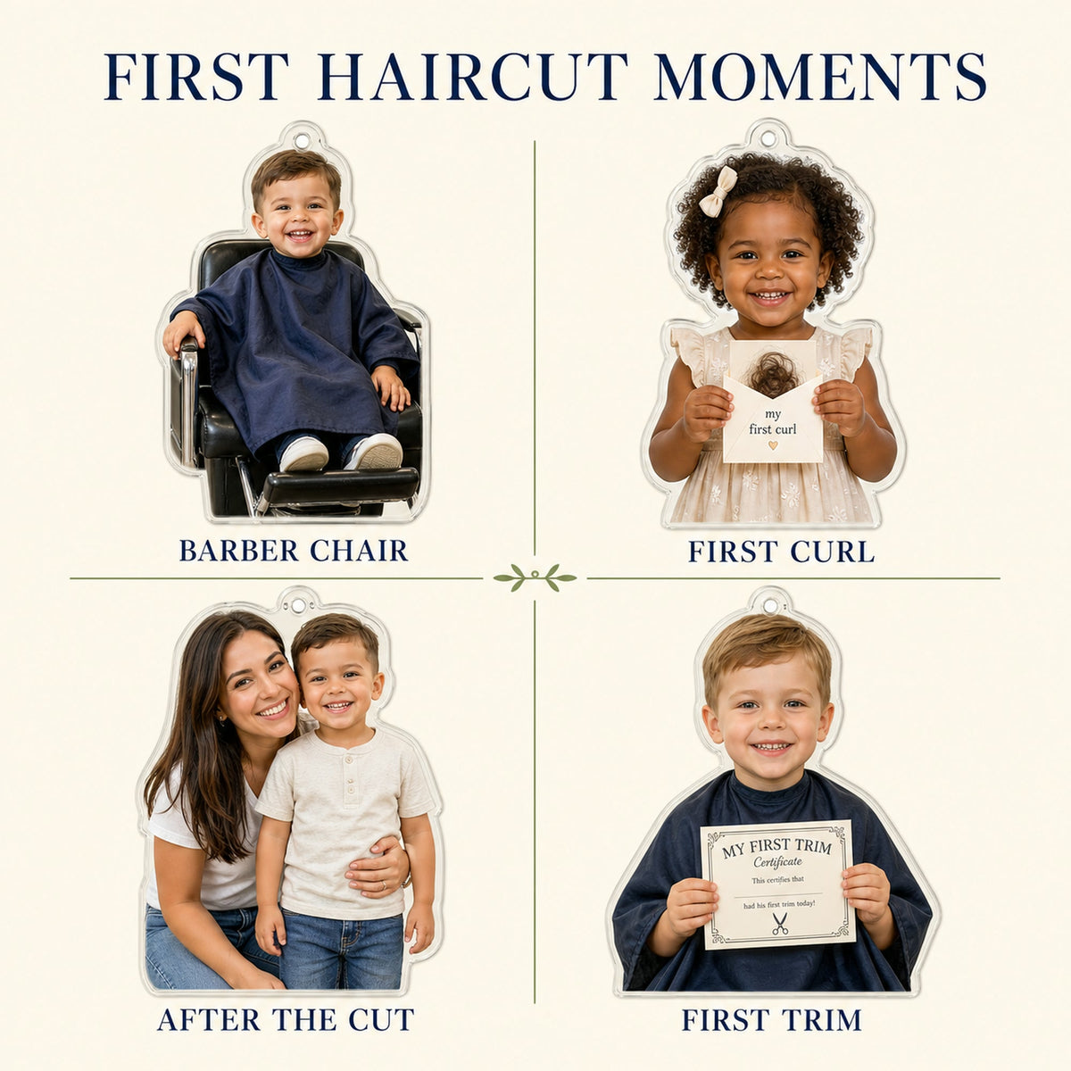 Personalized Kids First Haircut Photo Ornament - Custom Acrylic Christmas Keepsake - image 4
