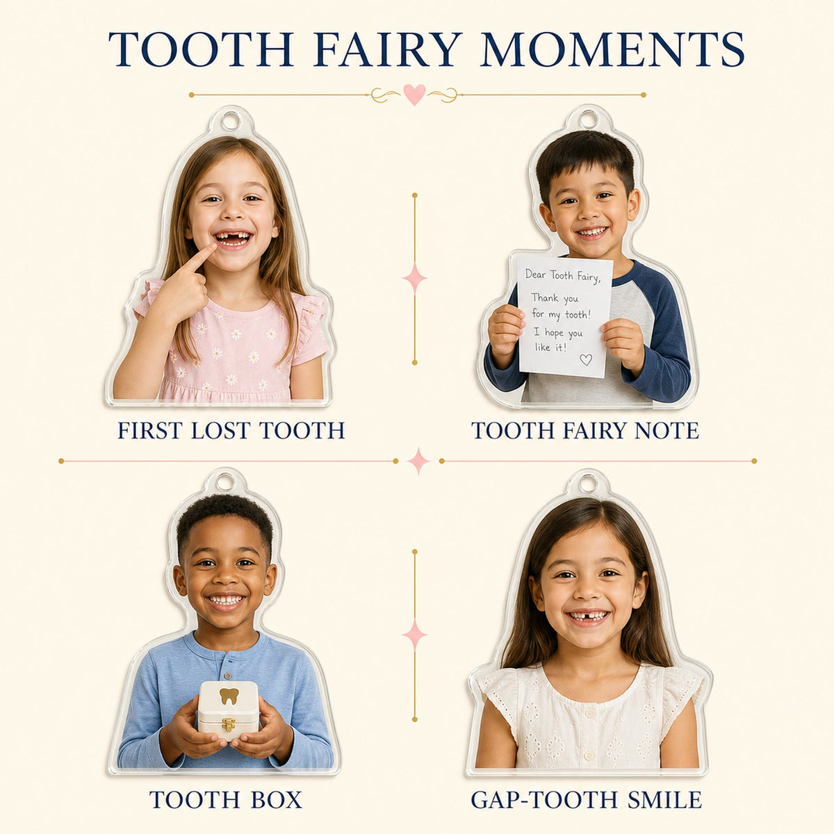 Personalized Kids First Lost Tooth Photo Ornament - Custom Acrylic Christmas Keepsake - image 4
