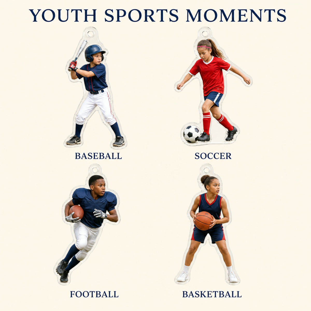 Personalized Youth Sports Athlete Photo Ornament - Custom Acrylic Christmas Keepsake - image 4